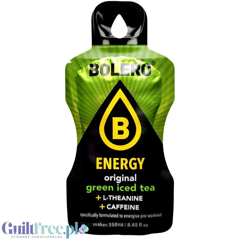 Bolero Energy Green Iced Tea 7g - napój energetyczny bez cukru z L-teaniną i kofeiną