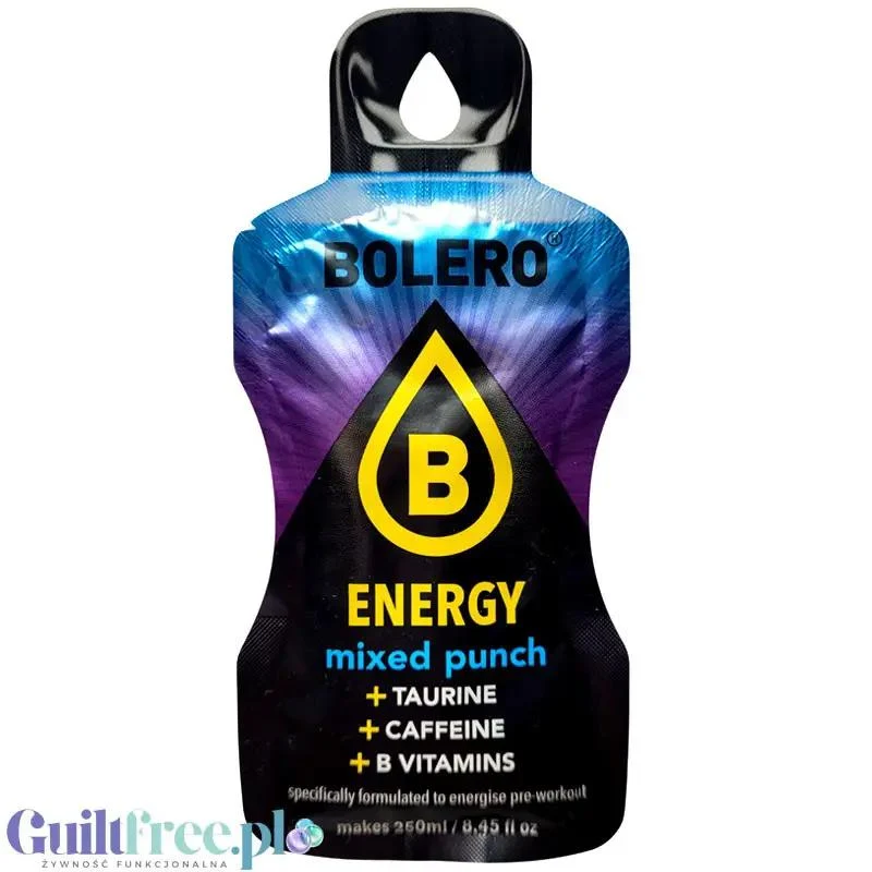 Bolero Energy Mixed Punch 7g - napój energetyczny bez cukru z tauryną, kofeiną i witaminami B