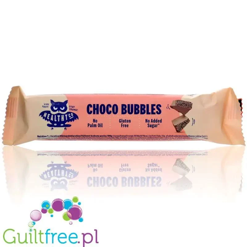 HealthyCo Choco Bubbles Bar - bąbelkowy baton czekoladowy bez dodatku cukru jak Aero