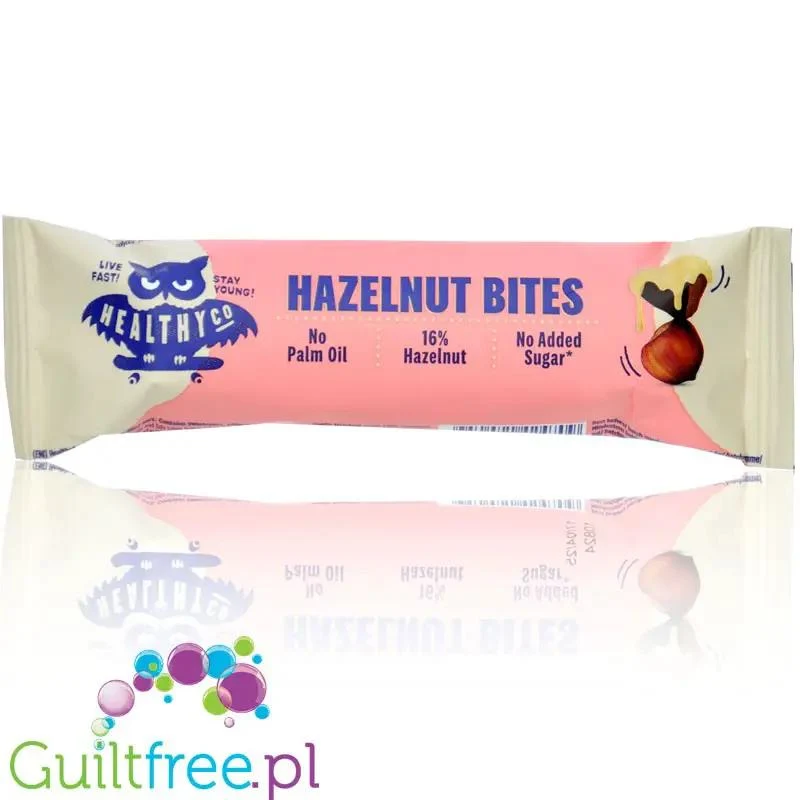 HealthyCo Hazelnut Bites - wafelek w czekoladzie nadziewany kremem nugatowym a la Bueno, bez cukru