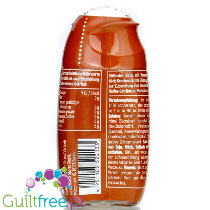Rocka Barista Syrup Caramel Biscuit - kropelki słodzące do kawy bez cukru, smak Karmelowe Ciastko, zero kcal