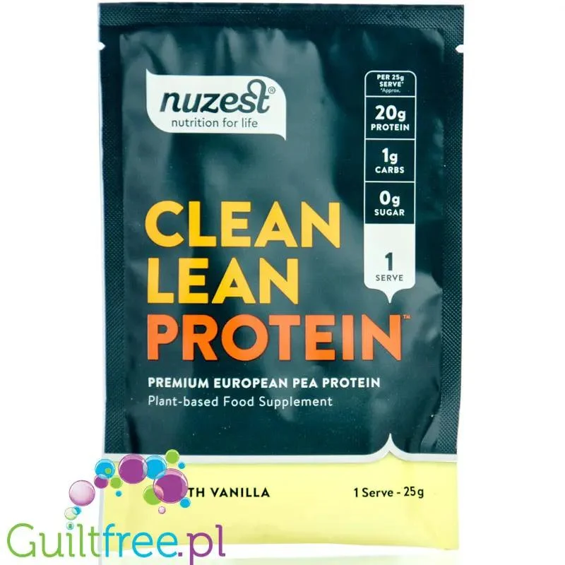 Nuzest Clean Lean Protein Smooth Vanilla 25g - izolat białka grochu, 20g białka, saszetka