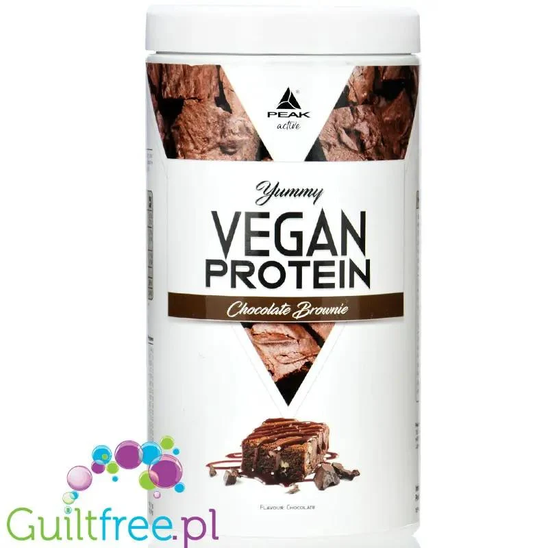 Peak Yummy Vegan Protein Chocolate Brownie - wegańska odżywka białkowa bez soi i glutenu, smak Czekoladowe Brownie