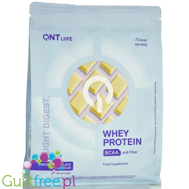 QNT Life Whey Protein White Chocolate - odżywka białkowa z błonnikiem i BCAA, smak Biała Czekolada