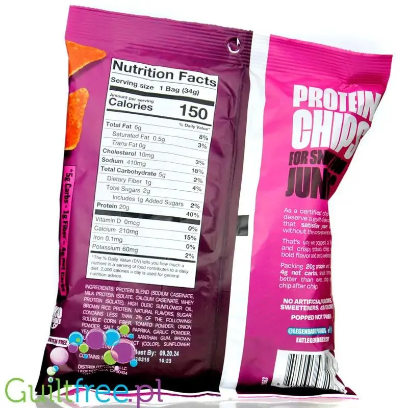 Legendary Popped Protein Chips Barbecue - proteinowe chipsy 20g białka, BBQ