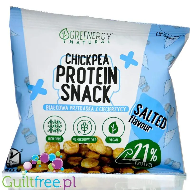 Greenergy Chickpea Protein Snack Salted - wegańska przekąska białkowa z solonej prażonej ciecierzycy