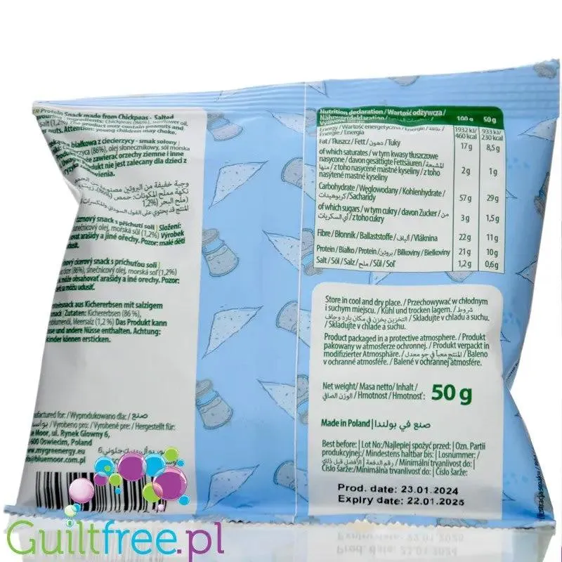 Greenergy Chickpea Protein Snack Salted - wegańska przekąska białkowa z solonej prażonej ciecierzycy