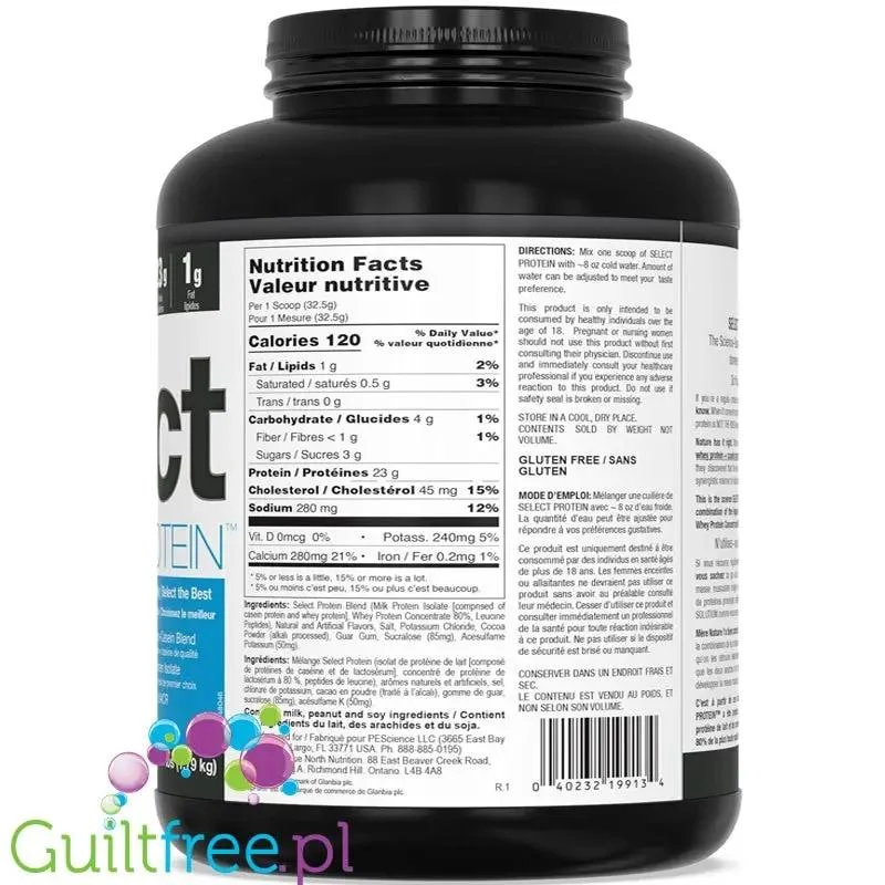 PEScience Select Protein Chocolate Peanut Butter Cup 1,79kg - odżywka 24g białka w 120kcal, kazeina & izolat