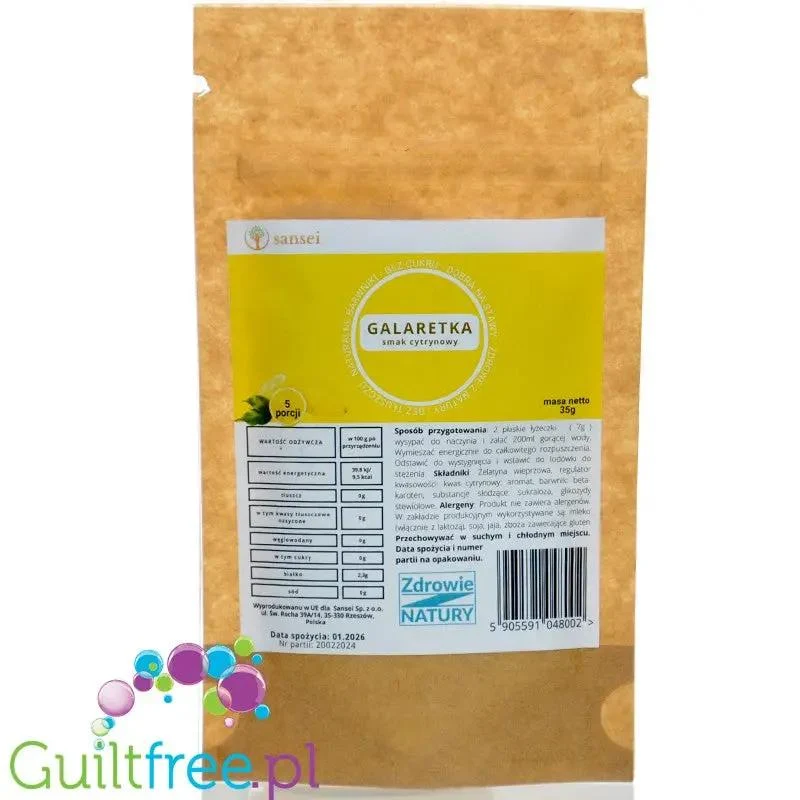 Sansei Galaretka Cytryna 9kcal - galaretka bez cukru o smaku cytrynowym