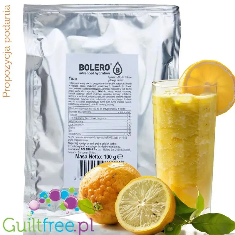 Bolero Drink XXL Yuzu ze stewią, mix na 20 litrów - napój instant w saszetce ze stewią