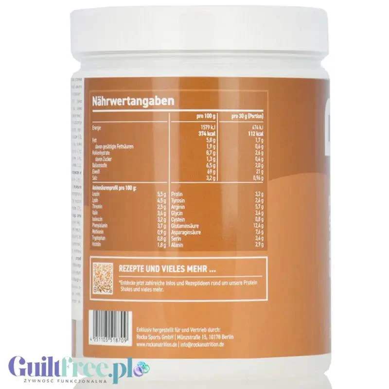 Rocka Nutrition Protein Shake Creamy Nougat 300g - wegańska odżywka białkowa 5 źródeł białka