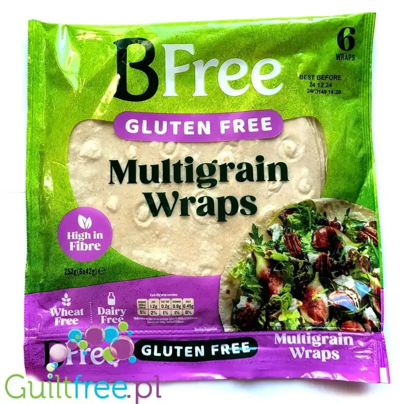 BFree Multigrain Protein Wraps 81kcal - bezglutenowe wegańskie wrapy wieloziarniste, 6szt x 42g