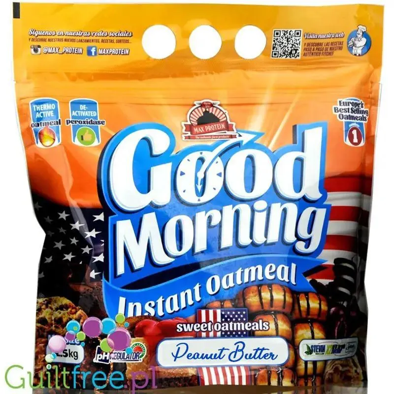 Max Protein Good Morning Oatmeal Peanut Butter 1,5kg owsianka instant o smaku masła orzechowego