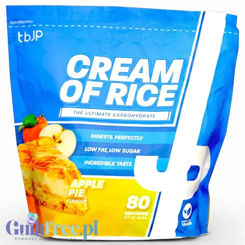 TBJP Cream of Rice, Apple Pie 2kg - kleik ryżowy bez cukru, regeneracyjny posiłek treningowy, Szarlotka