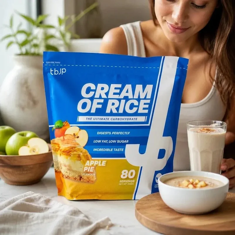 TBJP Cream of Rice, Apple Pie 2kg - kleik ryżowy bez cukru, regeneracyjny posiłek treningowy, Szarlotka