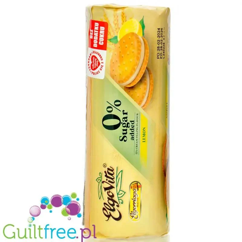ElgoVita Biscuit Lemon - kruche markizy przekładane kremem cytrynowym bez dodatku cukru