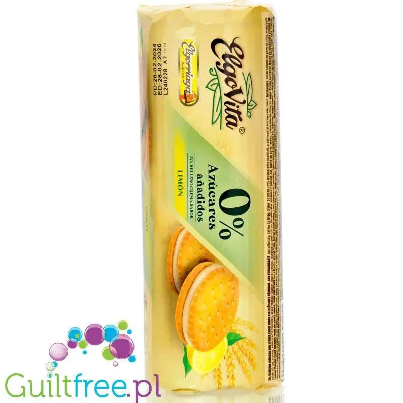 ElgoVita Biscuit Lemon - kruche markizy przekładane kremem cytrynowym bez dodatku cukru