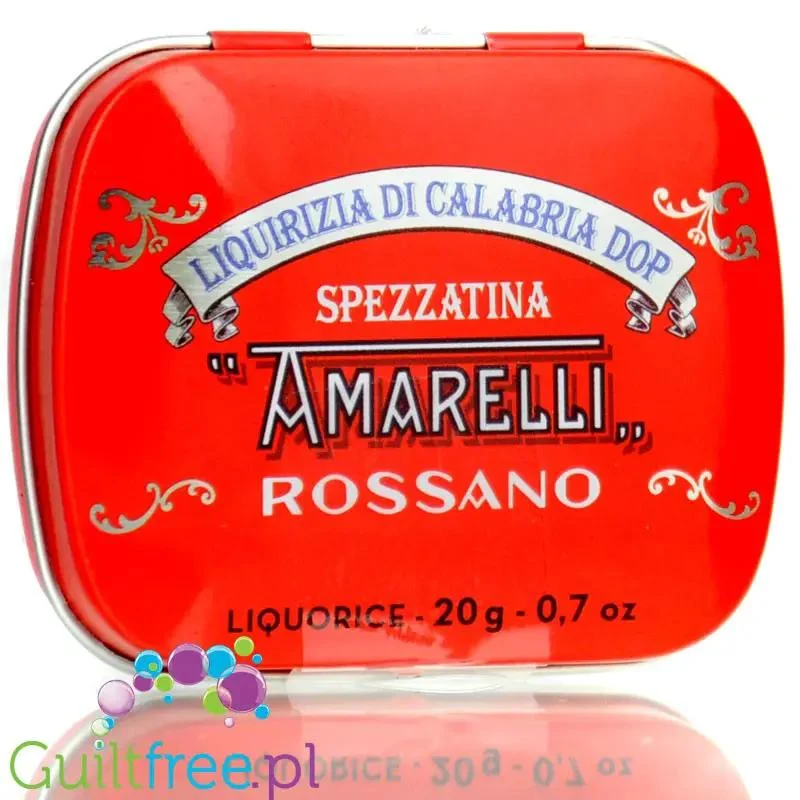 Amarelli Rossano Liquirizia di Calabria 25g - czysta włoska lukrecja z Kalabrii 100% bez cukru
