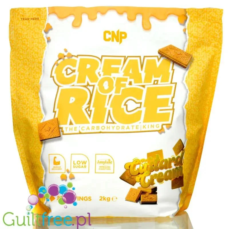 CNP Cream of Rice, Vanilla Custard Cream 2kg - kleik ryżowy bez cukru, regeneracyjny posiłek treningowy, smak krem budyniowy