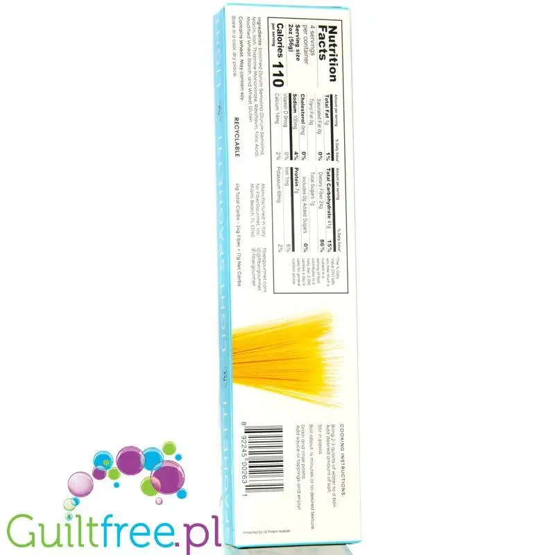 Fiber Gourmet Light Spaghetti - błonnikowy makaron 48% mniej kalorii, nitki
