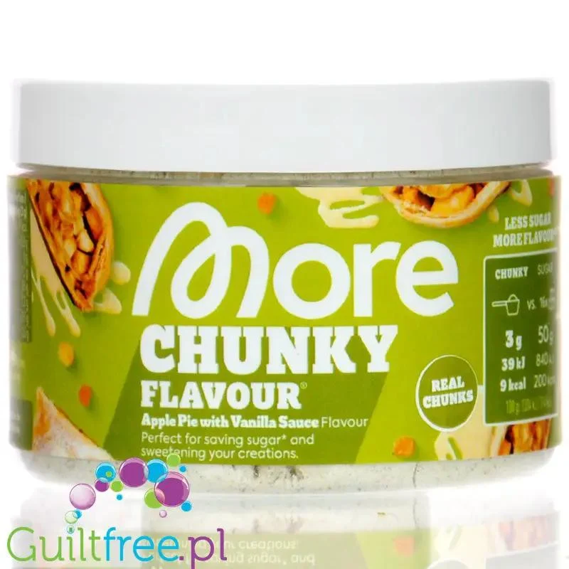 More Nutrition Chunky Flavor Apple Pie & Vanilla Sauce - aromat słodzący w proszku bez cukru, Szarlotka & Wanilia