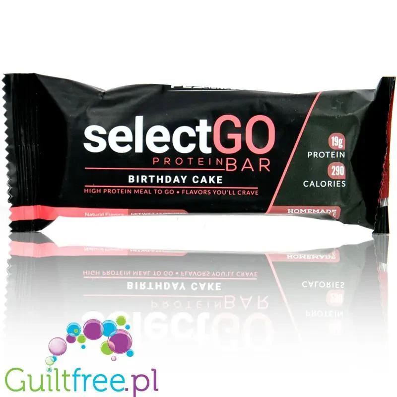 SelectGo Protein Bar Birthday Cake - baton proteinowy na maśle migdałowym i miodzie, bez słodzików