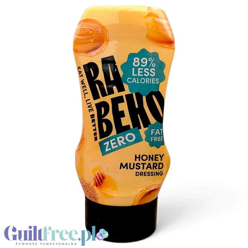 Rabeko Honey Mustard Dressing Zero 350ml - sos o smaku miodowo-musztardowym, bez dodatku cukru