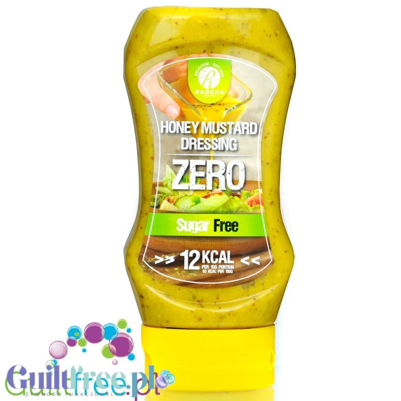 Rabeko Honey Mustard Dressing Zero 350ml - sos o smaku miodowo-musztardowym, bez dodatku cukru