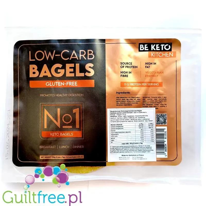 BeKeto Kitchen Low Carb Bagels No1 - bezglutenowe keto Bajgle 1g węglowodanów