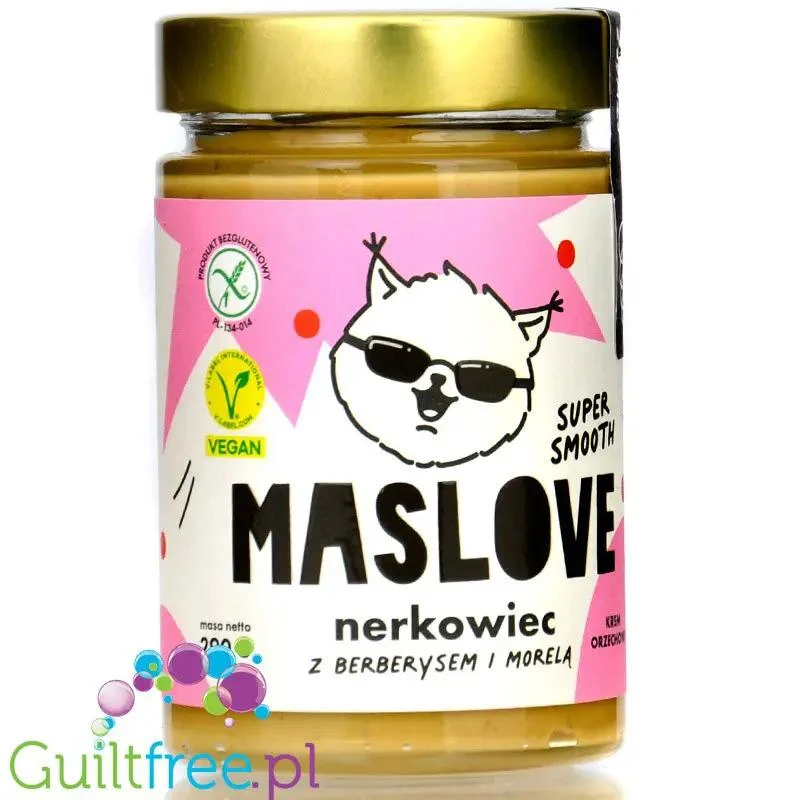 Maslove Nerkowiec z Berberysem i Morelą Super Smooth - bezglutenowa miazga z prażonych nerkowców bez dodatku soli i cukru