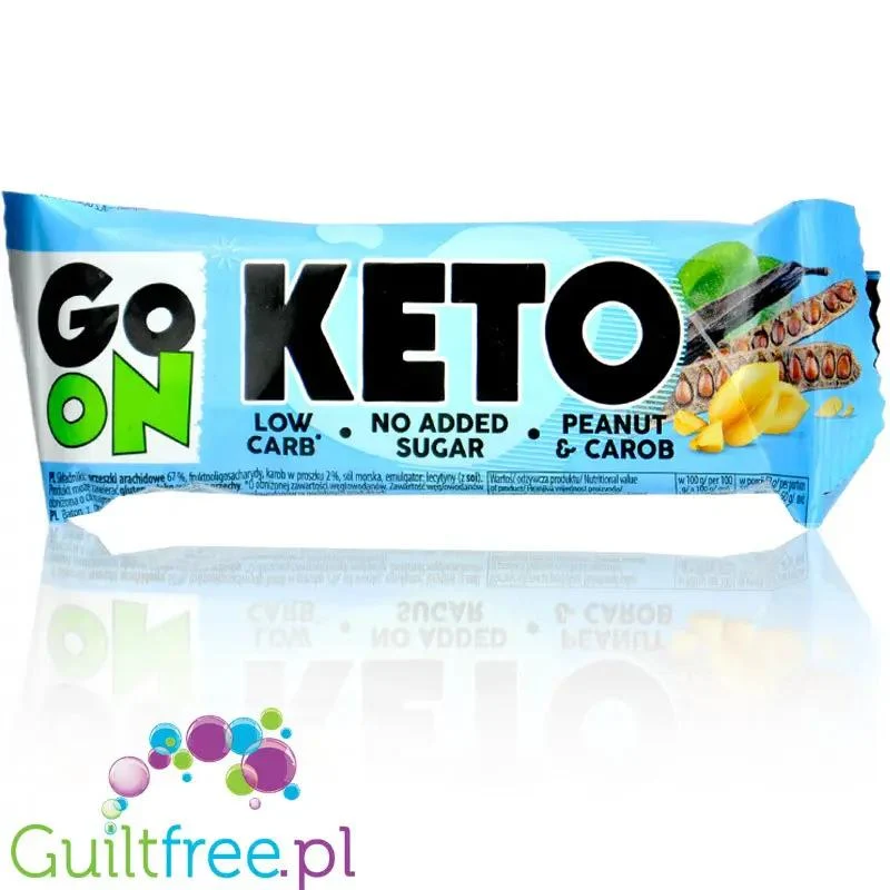 Sante Go On Keto Bar Peanut & Carob - niskowęglowodanowy baton bez cukru i kakao, 232kcal, Orzechy Ziemne & Karob