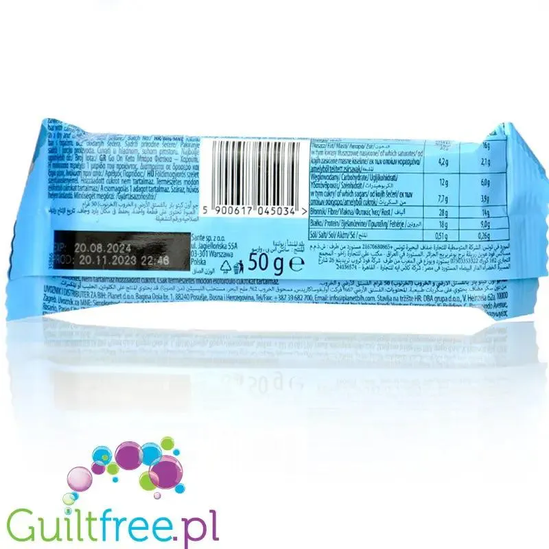 Sante Go On Keto Bar Peanut & Carob - niskowęglowodanowy baton bez cukru i kakao, 232kcal, Orzechy Ziemne & Karob