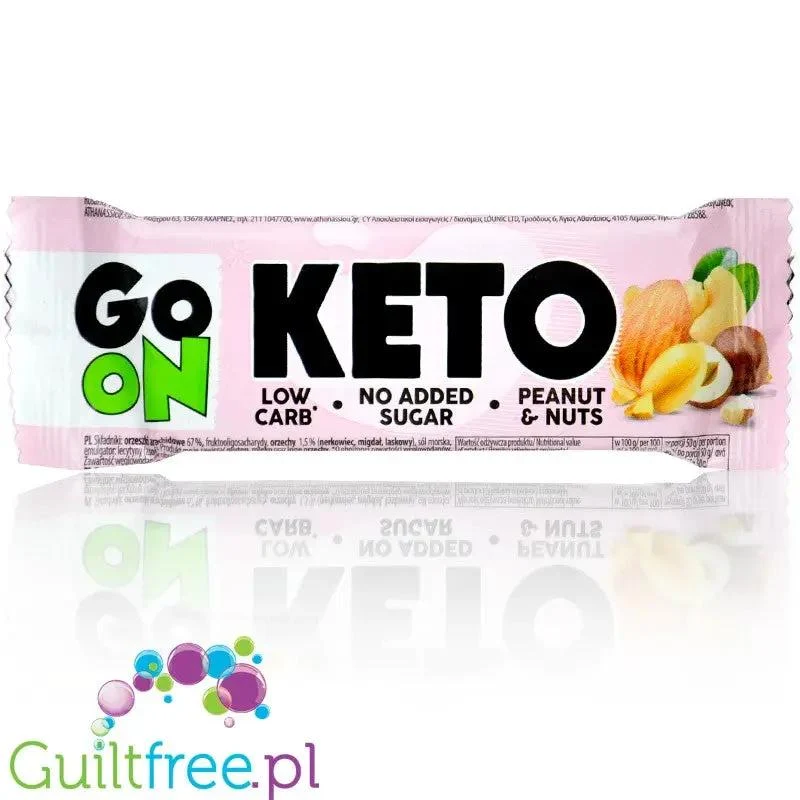 Sante Go On Keto Bar Peanuts & Nuts - niskowęglowodanowy baton bez cukru 230kcal, Mix 4 orzechów
