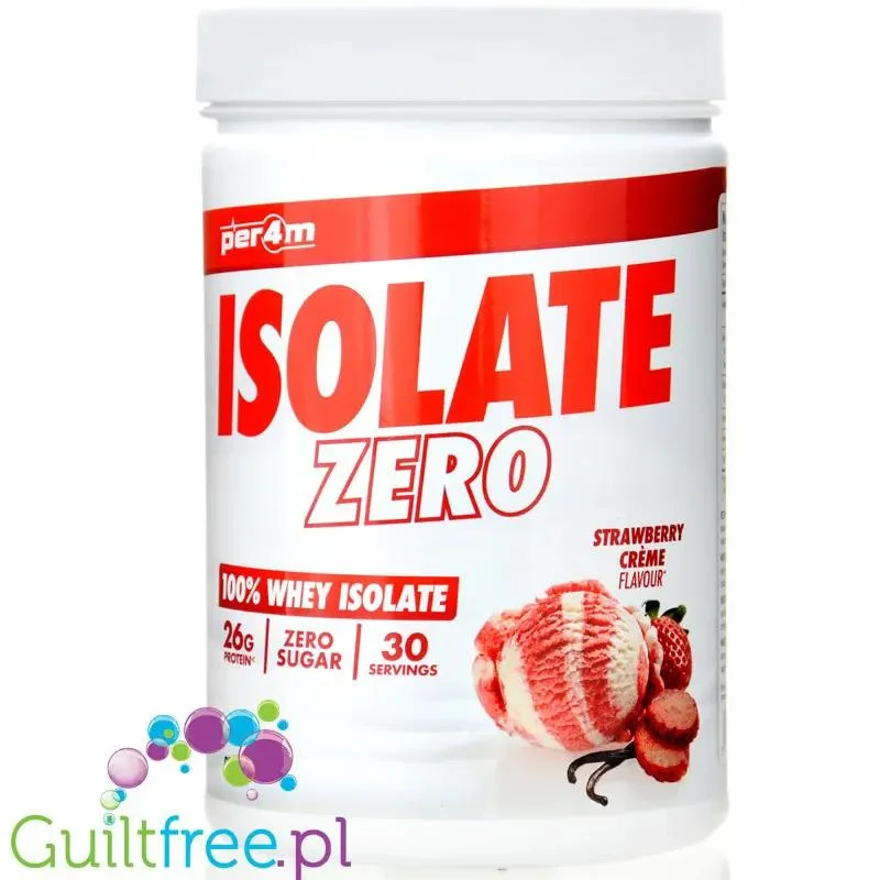Per4m Isolate Zero Strawberry Crème - 100% WPI, 26g białka & 109kcal, smak Krem Truskawkowy