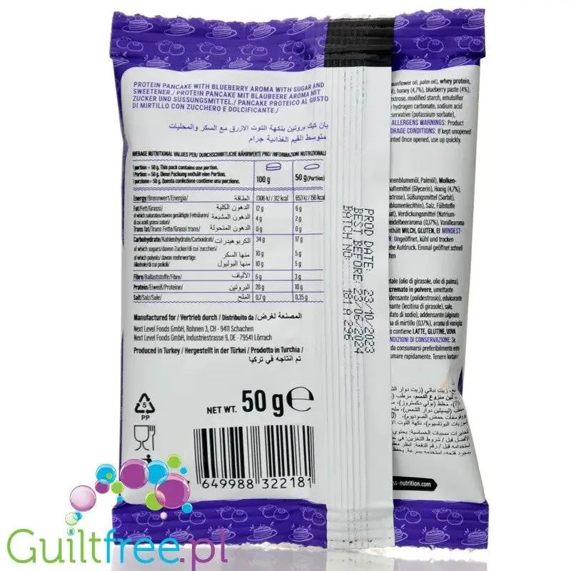 Go Fitness Protein Pancake Blueberry - naleśnik białkowy z masą jagodową 156kcal