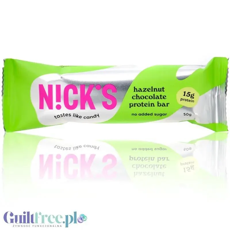 N!ck's Nicks Hazelnut Chocolate Protein Bar 209 kcal - baton proteinowy w czekoladzie mlecznej z kremem z Orzechów Laskowych