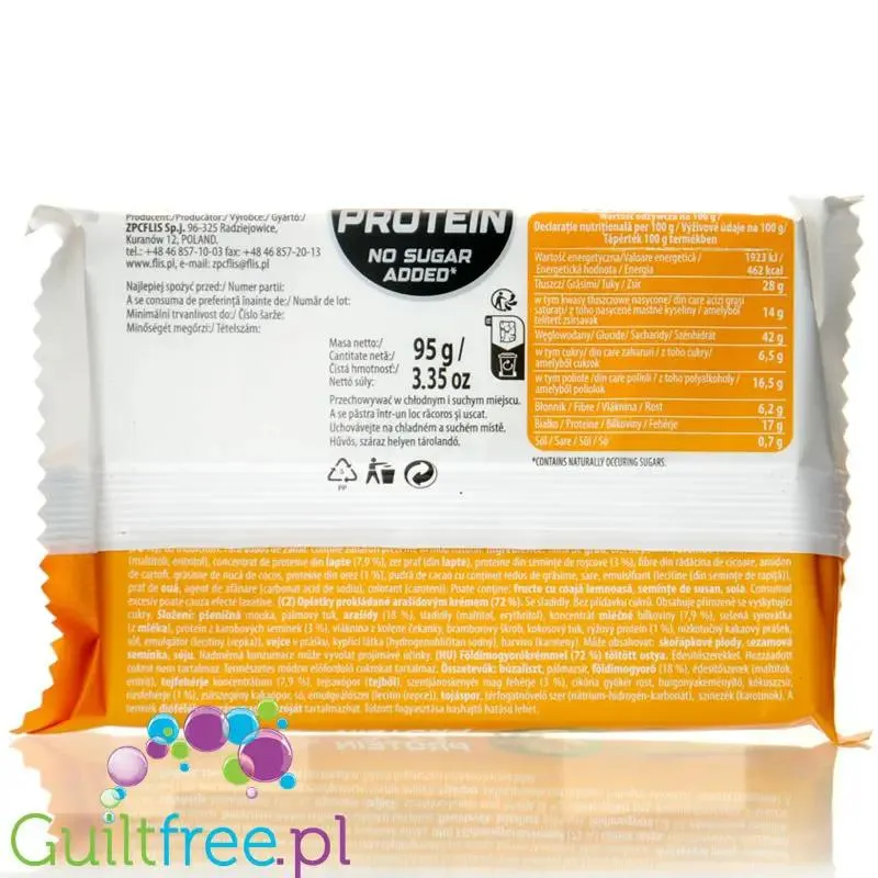 FLIS Happy Fit PRO - proteinowe wafle z kremem arachidowym bez dodatku cukru