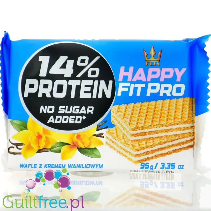 FLIS Happy Fit PRO - proteinowe wafle z kremem waniliowym bez dodatku cukru