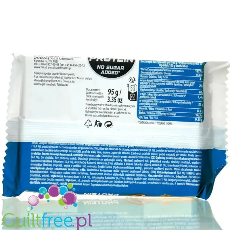 FLIS Happy Fit PRO - proteinowe wafle z kremem waniliowym bez dodatku cukru