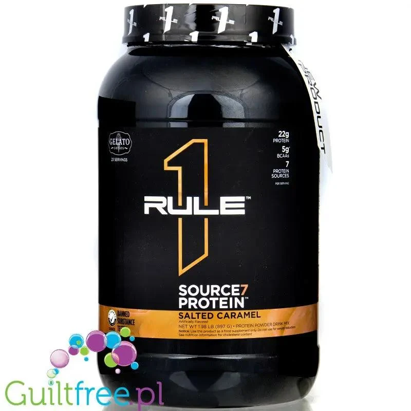 Rule1 R1 Gelato Source7 Protein Salted Caramel - odżywka białkowa na bazie 7 źródeł białka, smak Solony Karmel