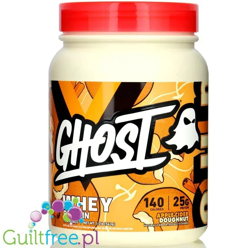 Ghost 100% Whey Apple Cinder Doughnut - odżywka białkowa z WPI, WPH i kompleksem enzymów, edycja limitowana