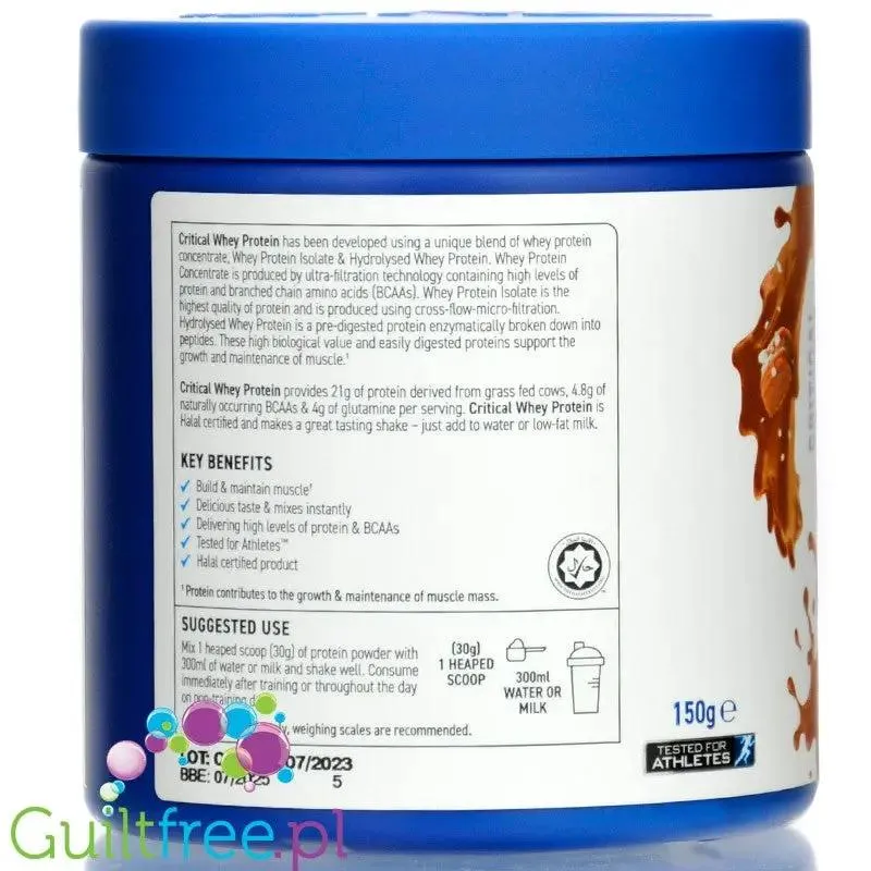 Applied Critical Whey Advanced Protein Salted Caramel - odżywka białkowa z WPI, WPH i WPC, 21g białka & 110kcal