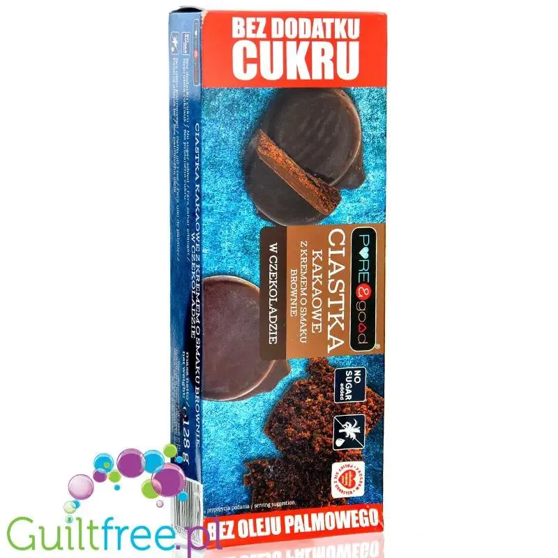 Pure & Good Cocoa Cookies & Brownie Cream in Chocolate – ciastka w czekoladzie o smaku brownie, bez dodatku cukru