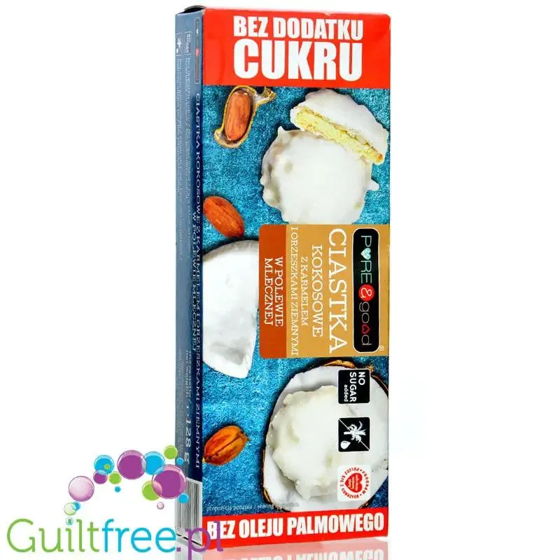 Pure & Good Coconut Peanut & Caramel Cookies – ciastka kokosowe z karmelem i orzeszkami w białej czekoladzie, bez dodatku cukru