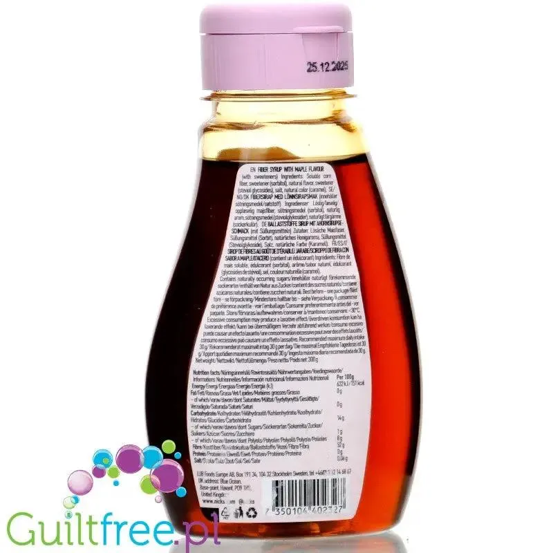 N!CK'S Nicks Maple Fiber Sirup - wegański syrop błonnikowy bez cukru ze stewią o smaku klonowym