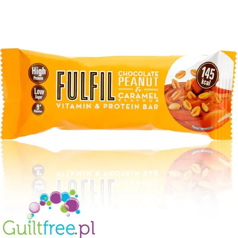 Fulfil Chocolate, Peanut & Caramel 40g - baton proteinowy z witaminami (Biała Czekolada, Karmel & Orzechy)