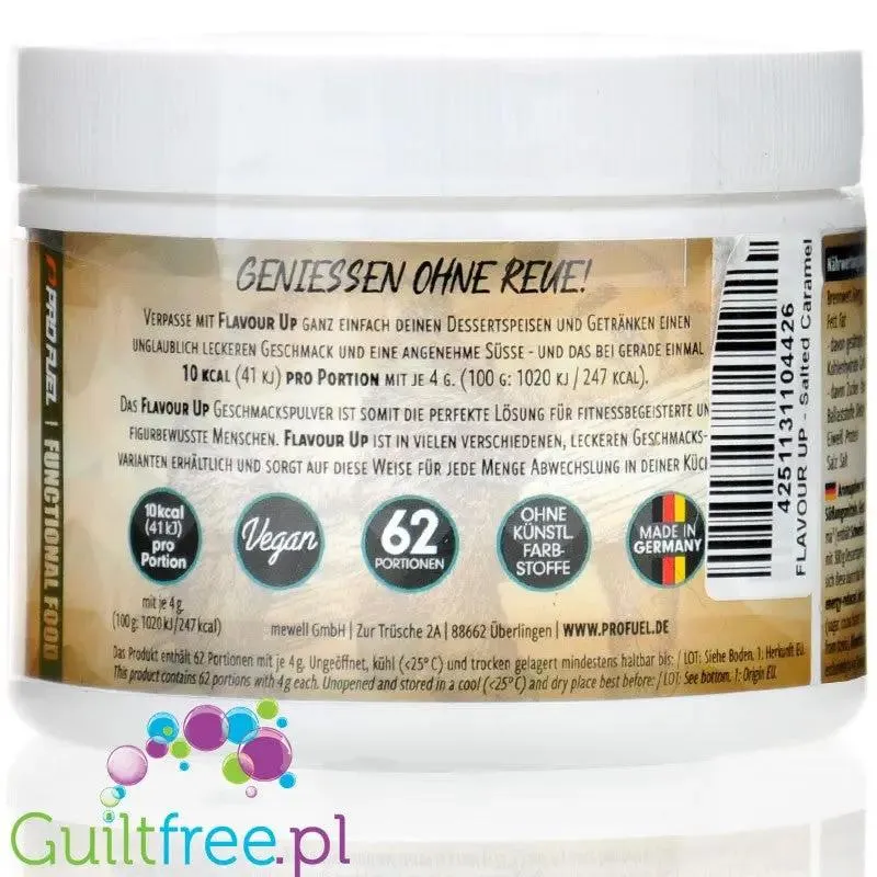 Pro Fuel Flavour Up Salted Caramel 250g - wegański słodzący aromat solonego karmelu w proszku