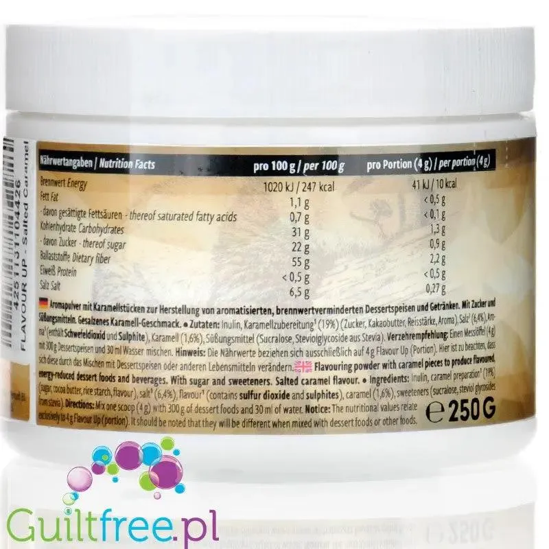 Pro Fuel Flavour Up Salted Caramel 250g - wegański słodzący aromat solonego karmelu w proszku