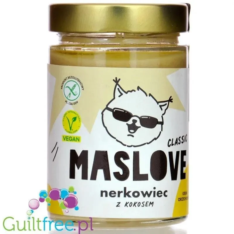 Maslove Nerkowiec z Kokosem Classic 290g - bezglutenowa miazga z prażonych nerkowców z kokosem bez dodatku soli i cukru