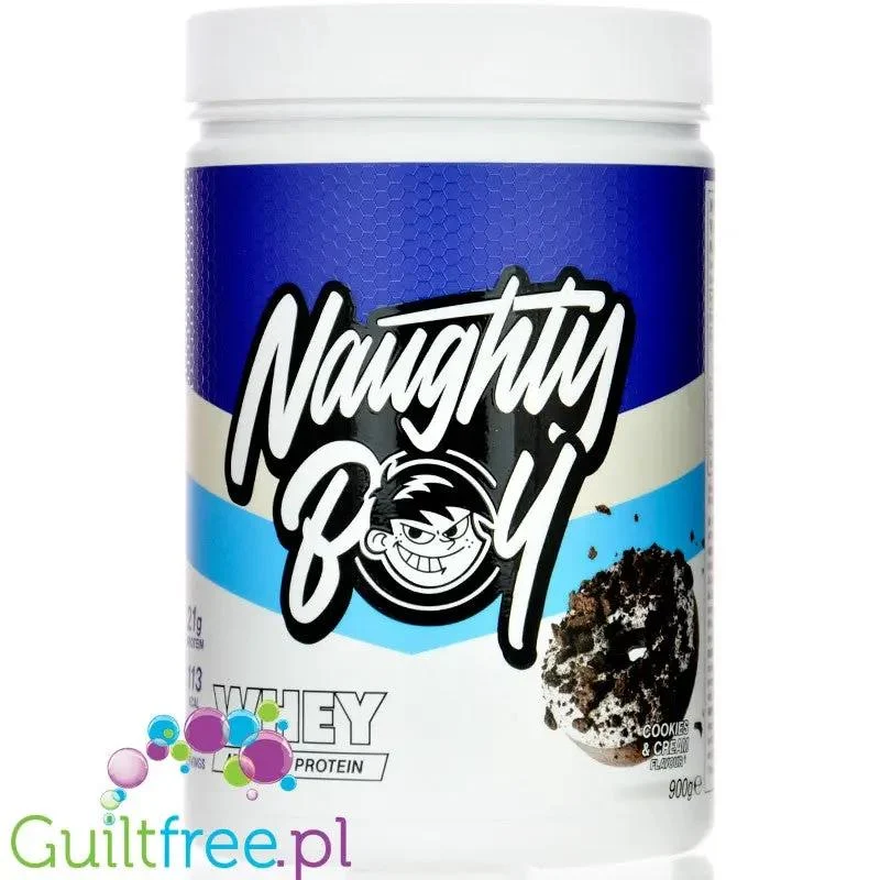 Naughty Boy Whey Protein Cookies & Cream 900g - gęsta odżywka białkowa, Ciastka z Kremem